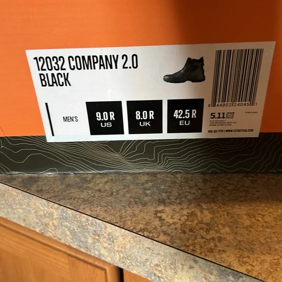 NIB NEW Mens Size 9 5.11 Black Leather Work Boots - Picture 9 of 9